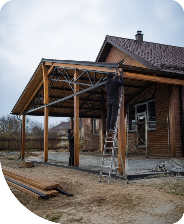 Пристройка навеса к дому и участку в Пензе под ключ